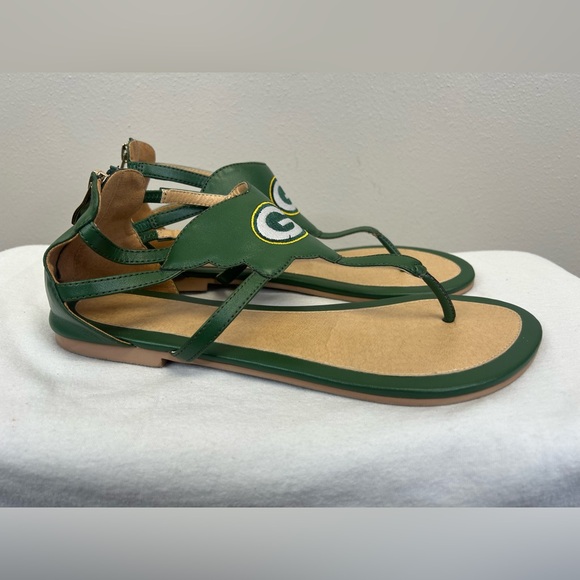 NFL Women's Green Bay Packers Sandals Size 11 Football NFL Pro Shop Sports Beach - Picture 4 of 10